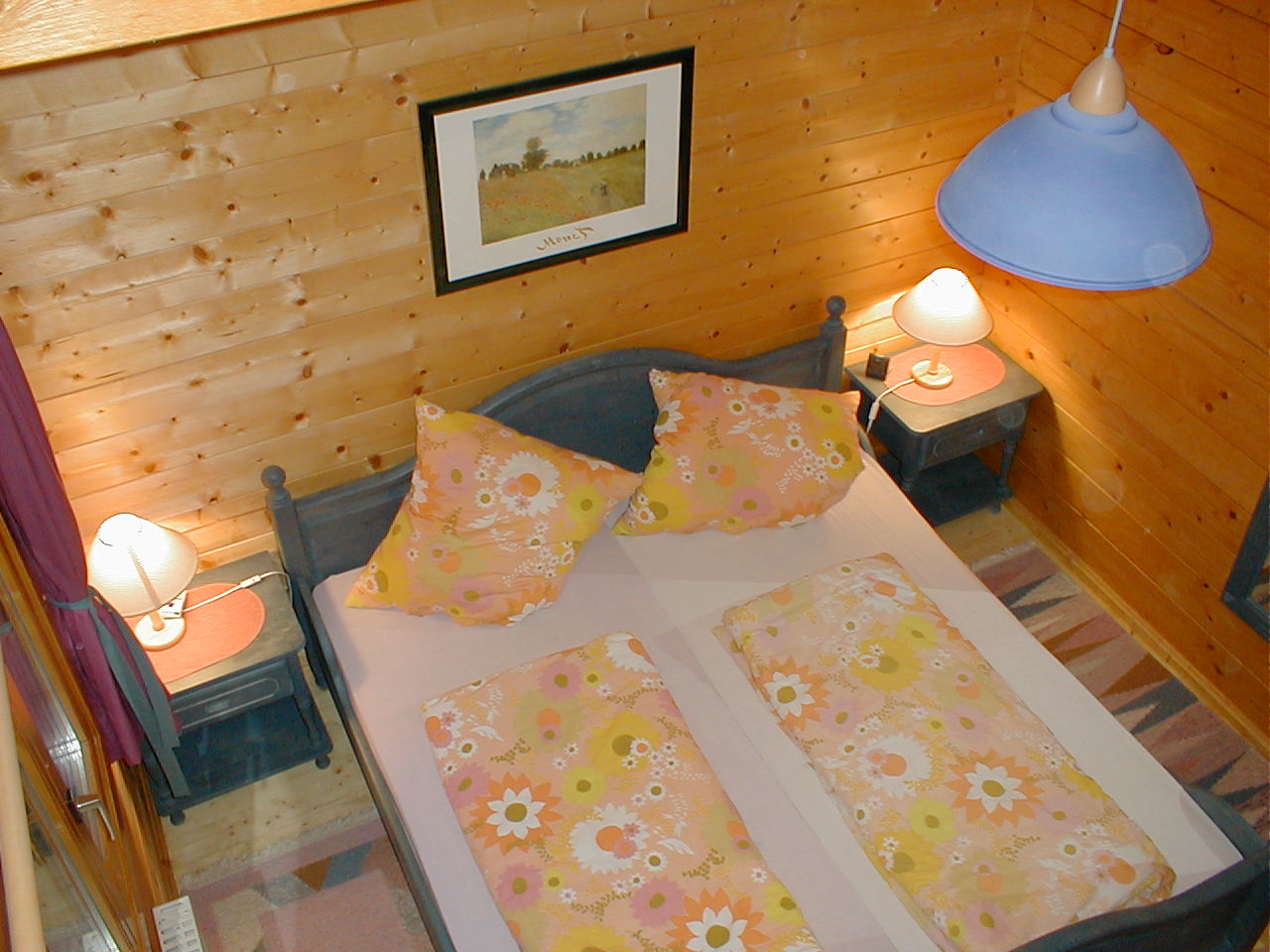 Ferienhaus Blockhaus - stilvolles Doppelbett Bayerischer Wald